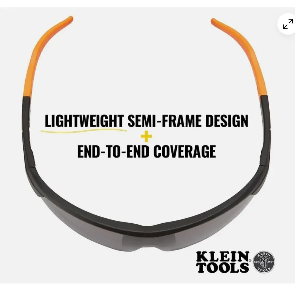 Klein Tools Safety Glasses‎ Gray Lens Anti Fog Uv Protection Lightweight